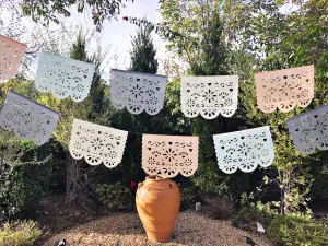 Papel Picado banner - muted pastel colors