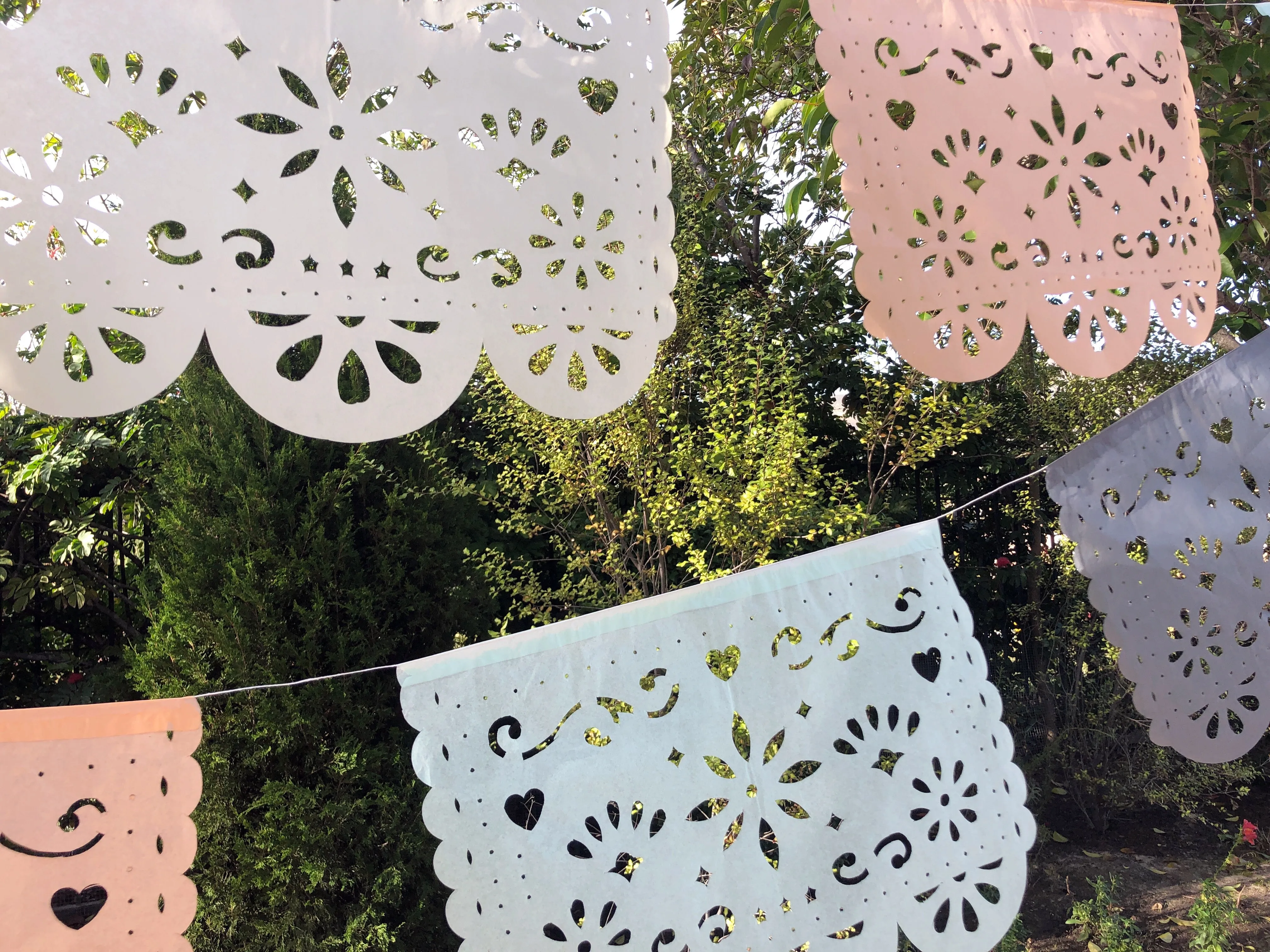 Papel Picado banner - muted pastel colors