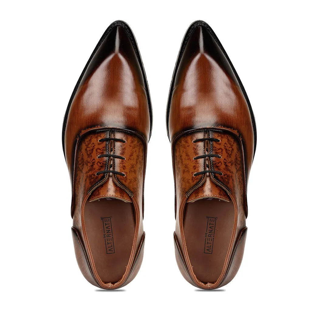 PATINA LACE-UPS WITH POINTED TOE - HEIGHT ELEVATION