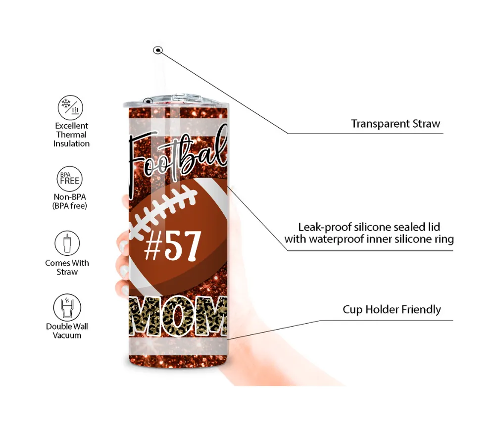 Personalized Football Mom Tumbler