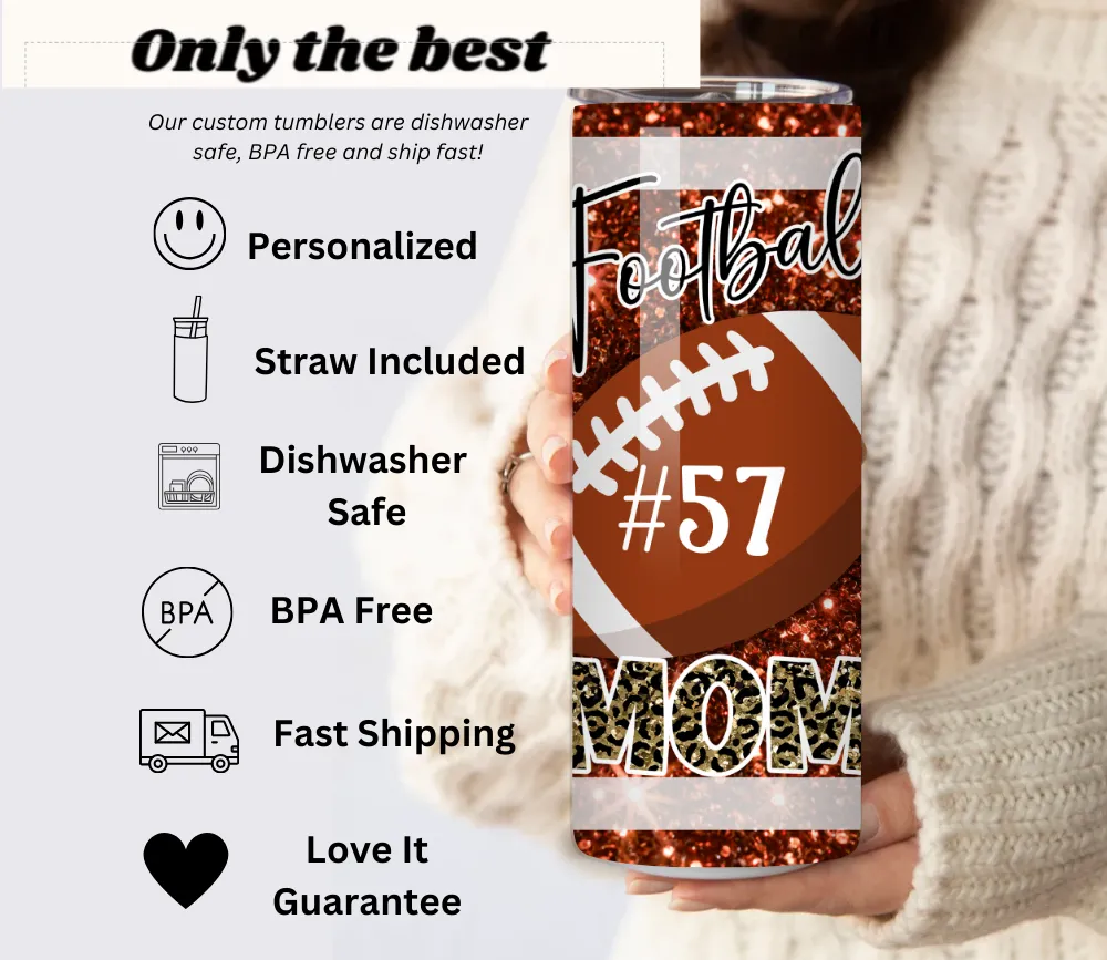 Personalized Football Mom Tumbler