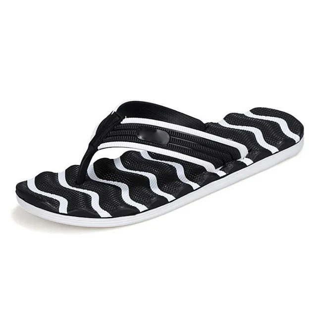 Plardin 2017 Summer Casual men's Flip Flops Flat Sandals Shoes For men Striped Flip Flops Beach Sandals Shoes Man Outside Shoes