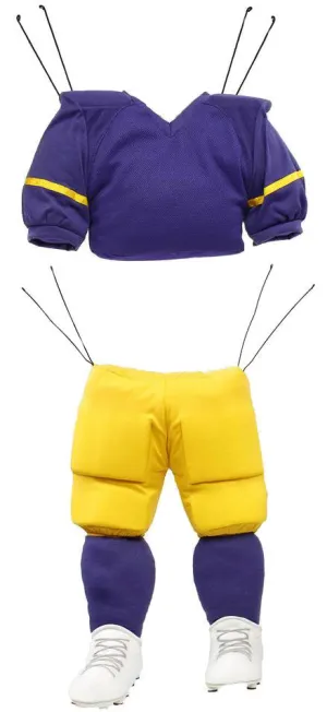 Plush Football Player Wreath Accent: Purple, Yellow, White