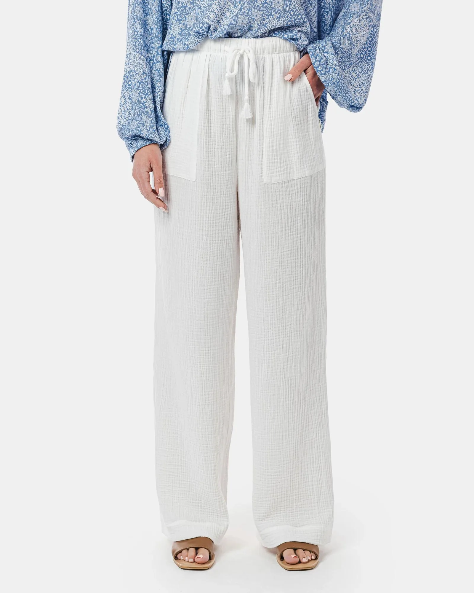 popular  Drawstring Beach Pants - Piping Hot