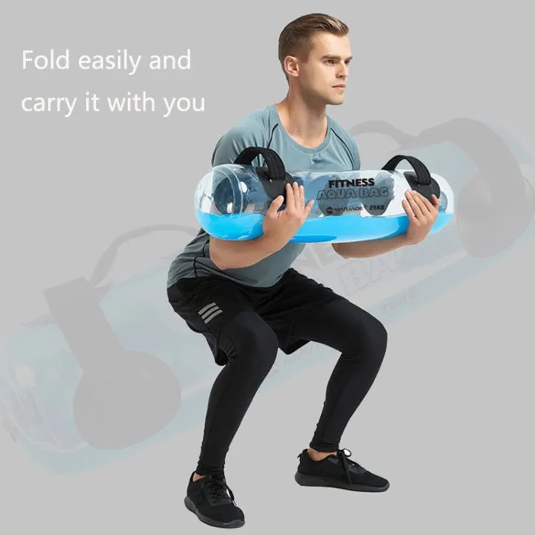 Portable Foldable Water-Filled Inflatable Weight Bag Weightlifting Balance Strength Training Fitness Weight Bag, Colour: 25kg (Transparent)