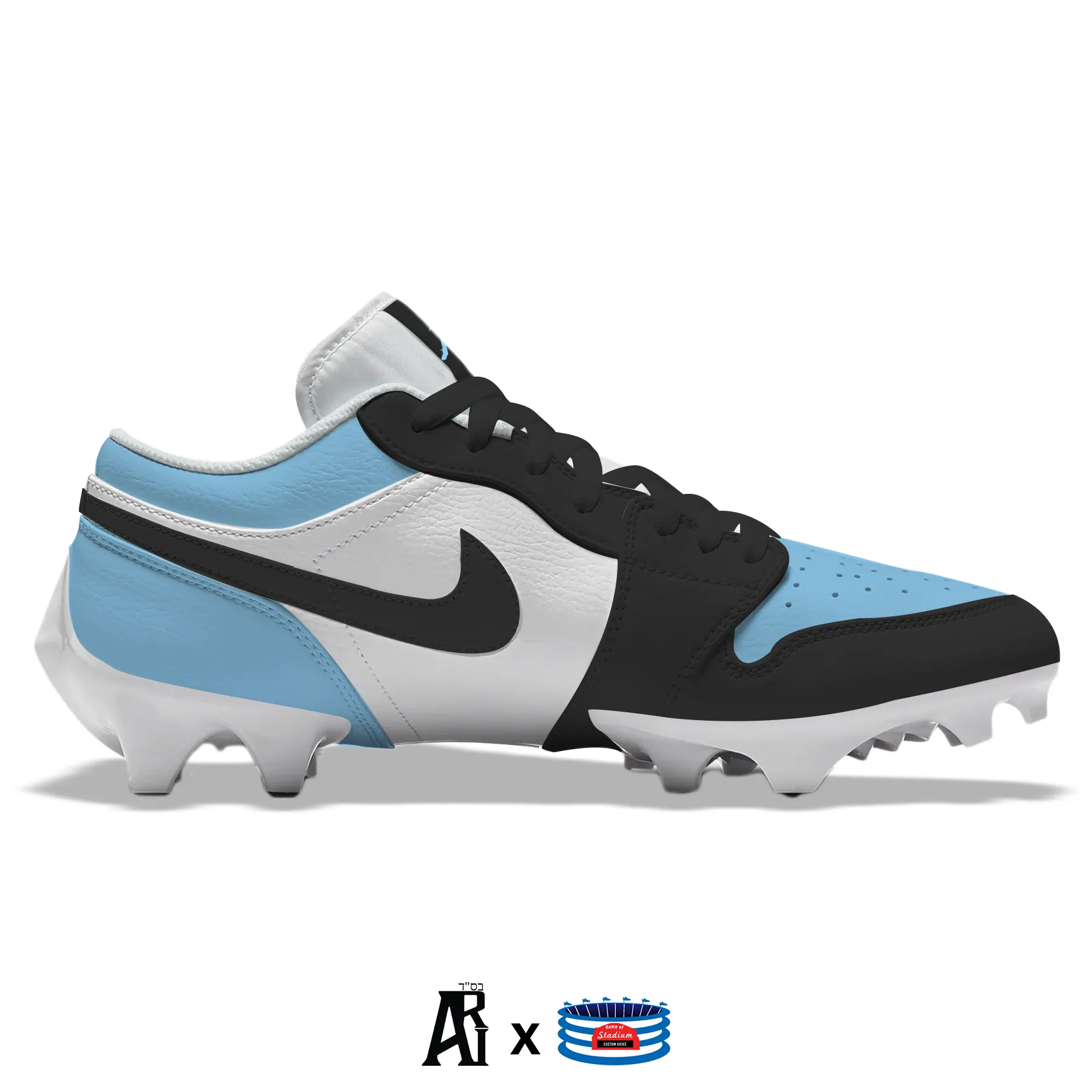 "Carolina Toe” Jordan 1 Vapor Edge Low Cleats