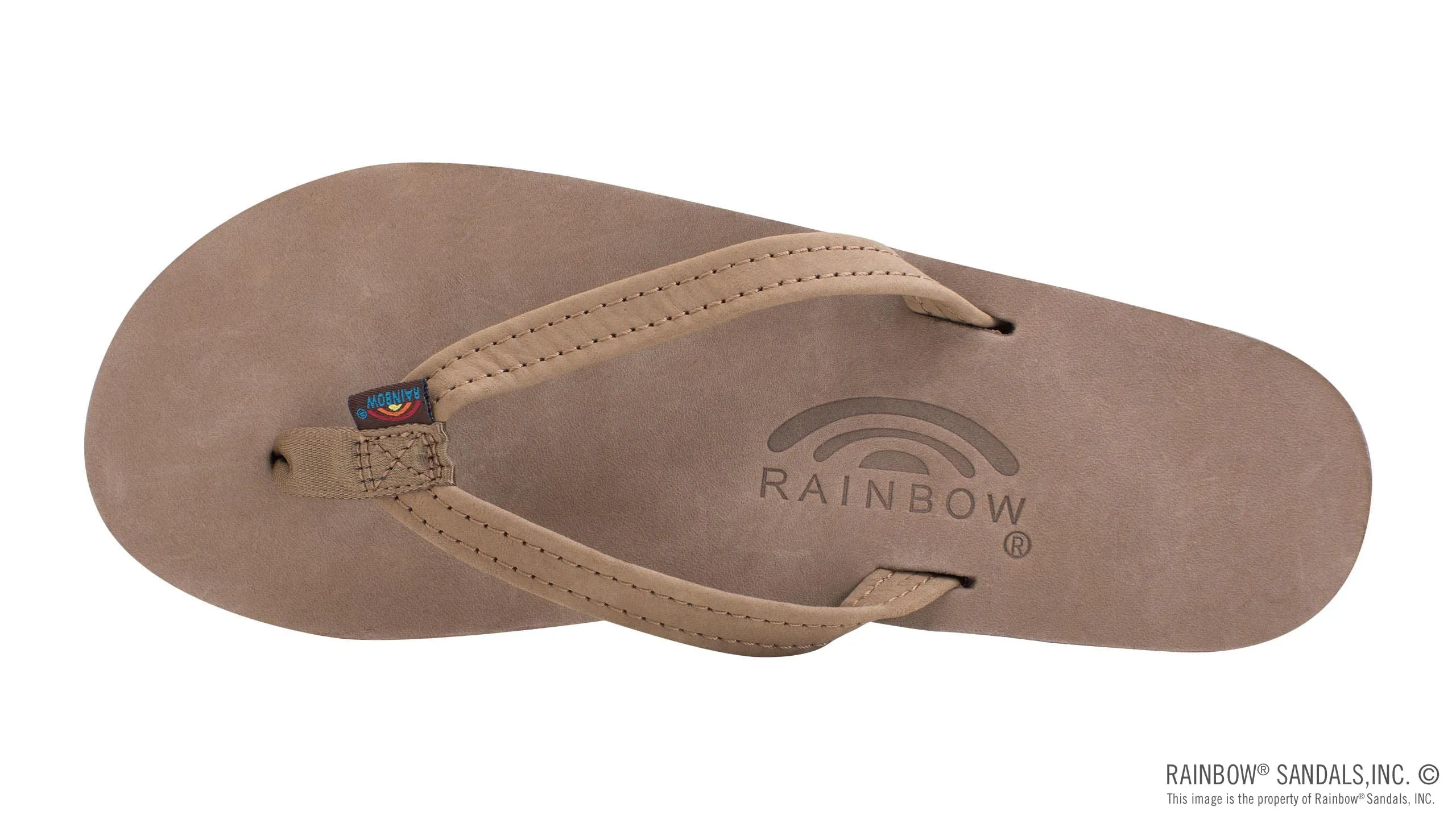 Rainbow Sandals Women's Single Layer Premier Leather Narrow Strap, Dark Brown