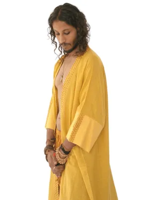 Raw Cotton Turmeric Long Kimono