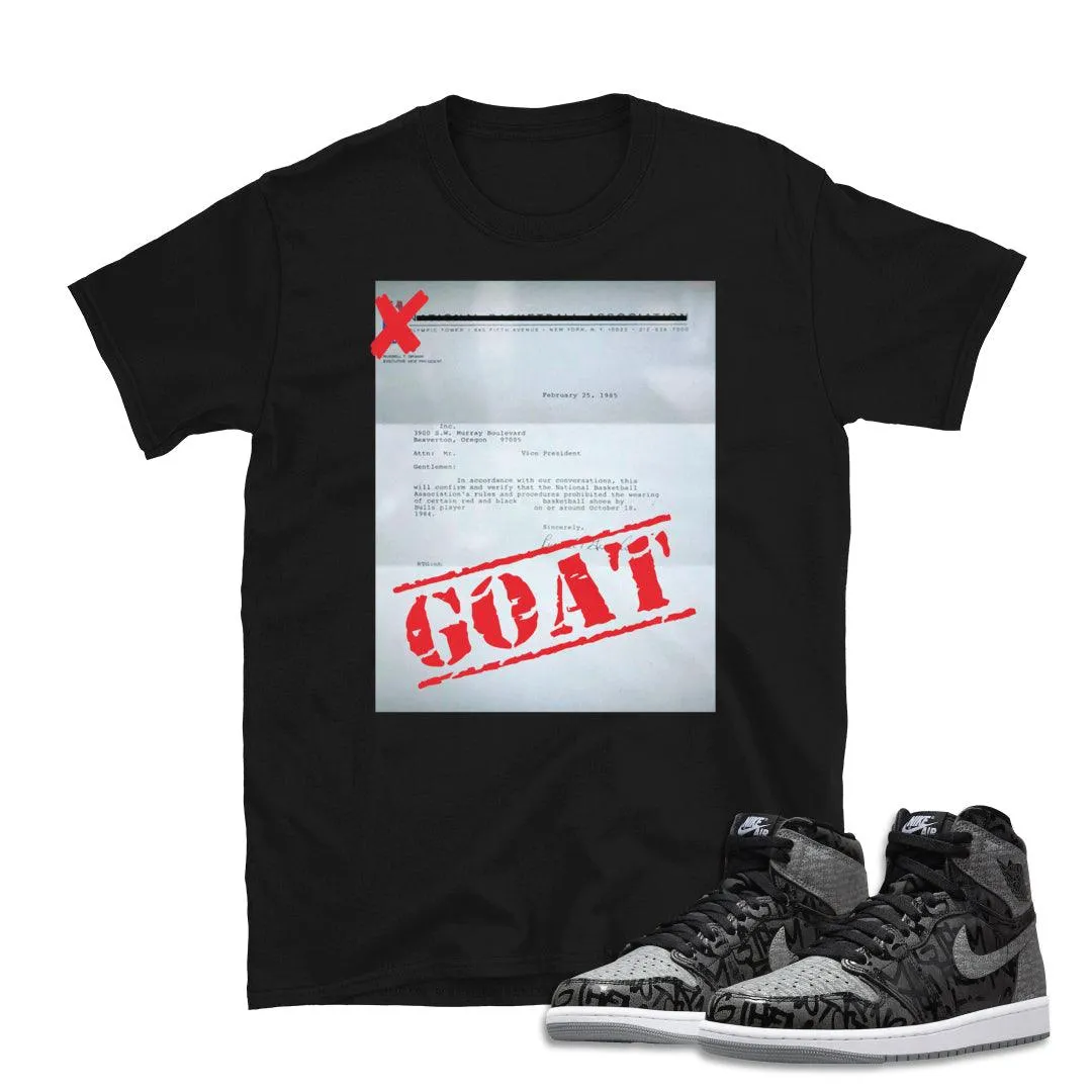 Retro 1 "Rebellionaire" Banned Letter Shirt