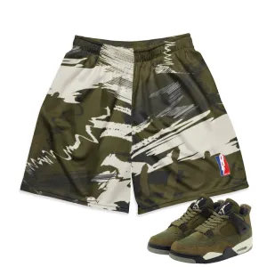 RETRO 4 CRAFT "MEDIUM OLIVE" CAMO MESH SHORTS