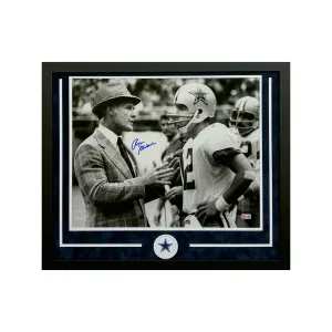 Roger Staubach Hand Signed & Framed Dallas Cowboys 16x20 Football Photo