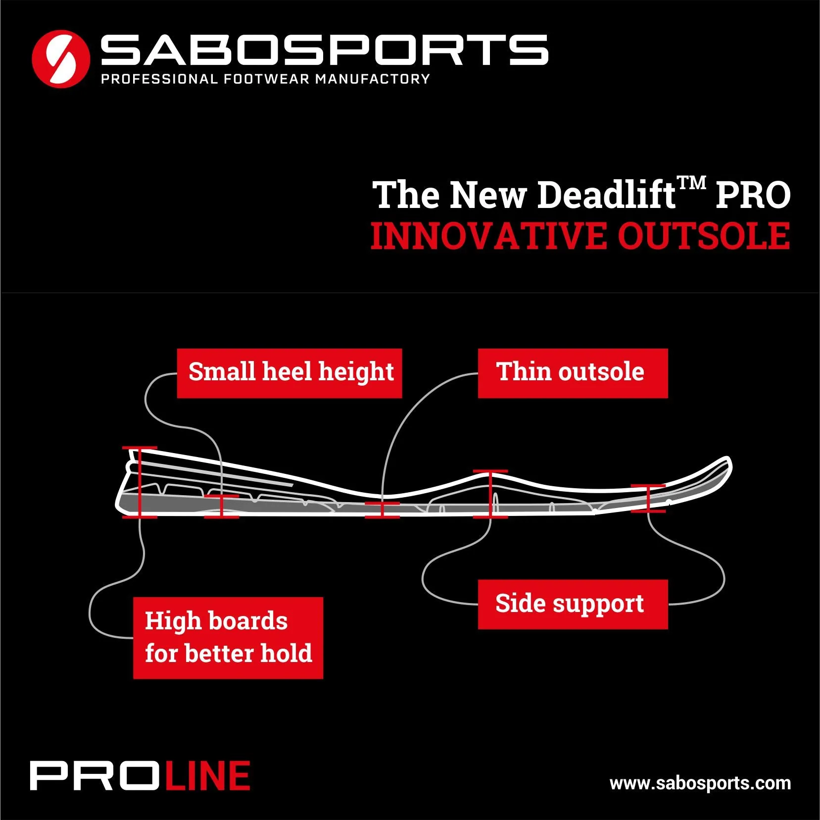 SABO Deadlift PRO Shoes - Black/Red - Limited тяга Edition