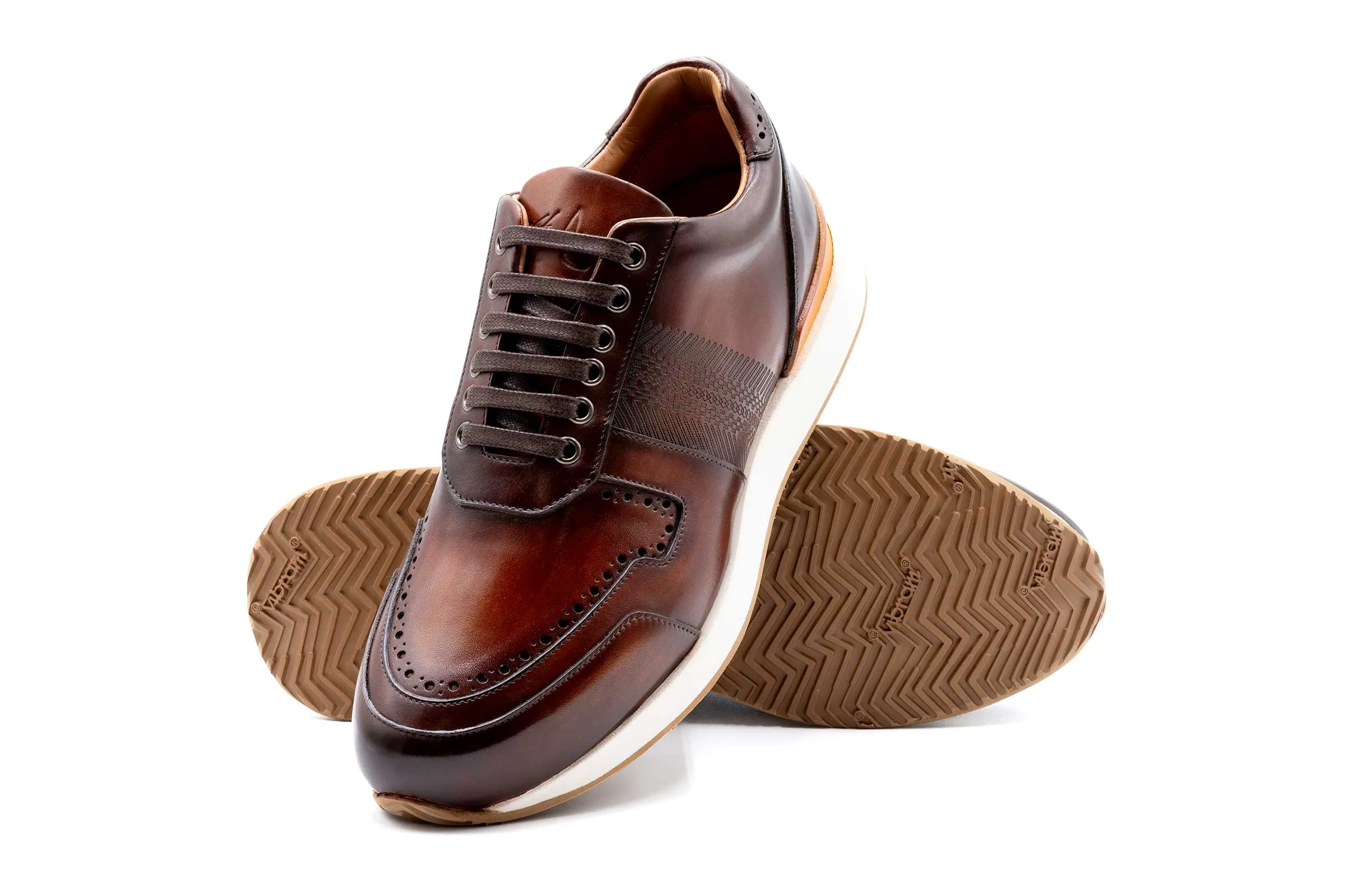 Salerno Italian Calf Leather Sneakers - Cuoio