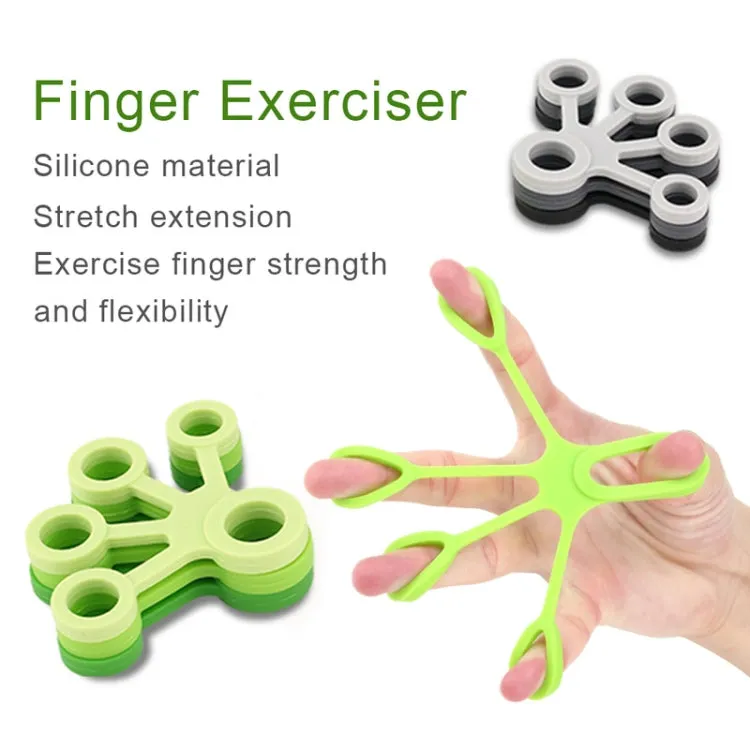 Silicone Finger Trainer Device Fan-shaped Pull Ring(Dark Green)