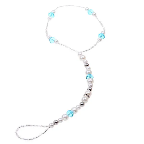 Silver and Turquoise Wedding Barefoot Sandals Anklet