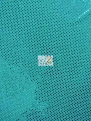 Small Confetti Dot Sequin Fabric / Turquoise / Sold By The Yard