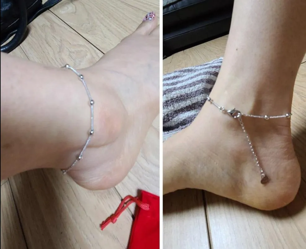 Stylemein - Ankle Chain | White Beads Anklets