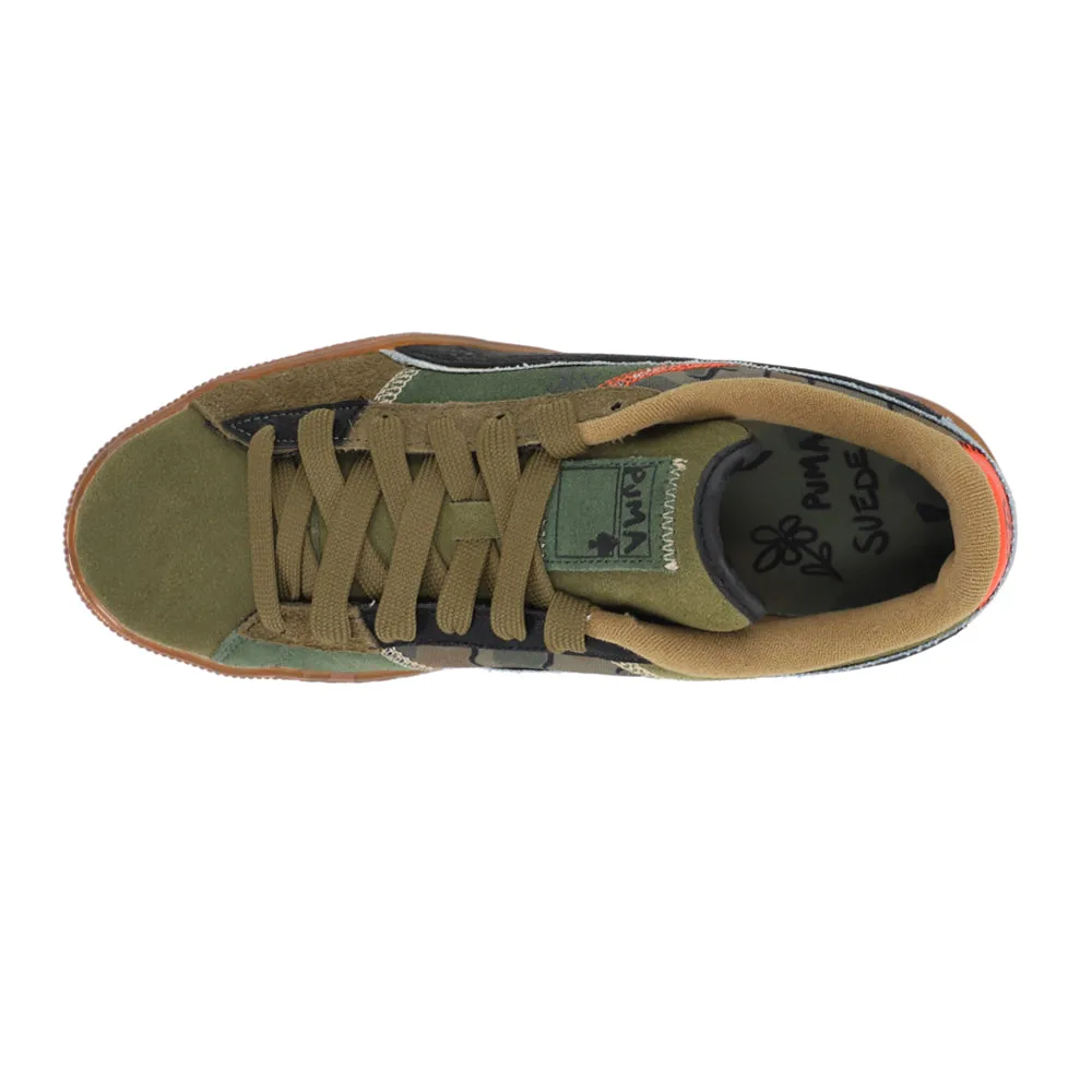 Suede Peace And Love Flagship Camo Lace Up Sneakers