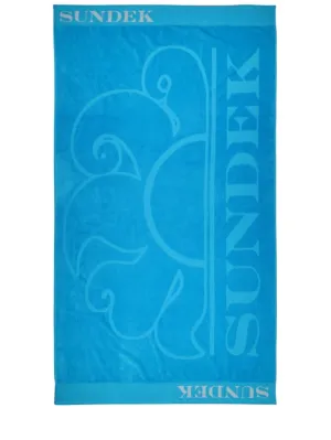 SUNDEK   Logo jacquard cotton terry beach towel 