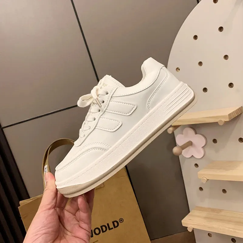 TAVIMART  -  Spring Autumn New Lady Casual Shoes Mixed Color Breathable Women Board Sneakers Lightweight Designer Non-slip Outsole White