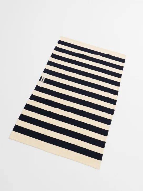 Tekla   Navy striped beach towel 