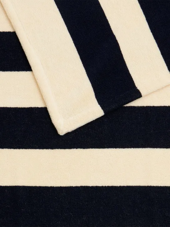 Tekla   Navy striped beach towel 