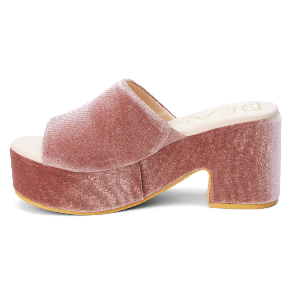 Terry Velvet Platform Clog Sandals