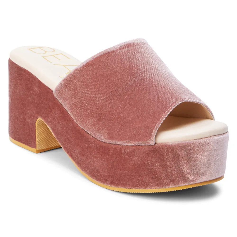 Terry Velvet Platform Clog Sandals