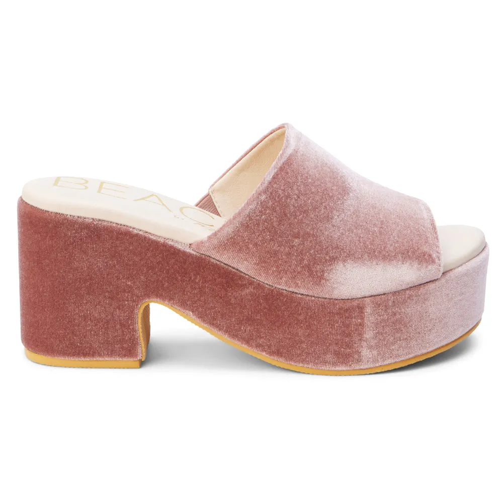 Terry Velvet Platform Clog Sandals