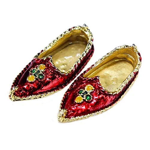 The Holy Mart Deities Brass Shoes/jutiya (2 Cm Size) | Metallic God Footwear | God Accessories