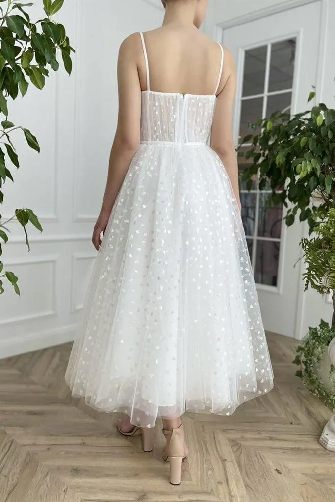 Tulle Sweetheart Straps Short Prom Dress Tea Length Homecoming Dresses PD447