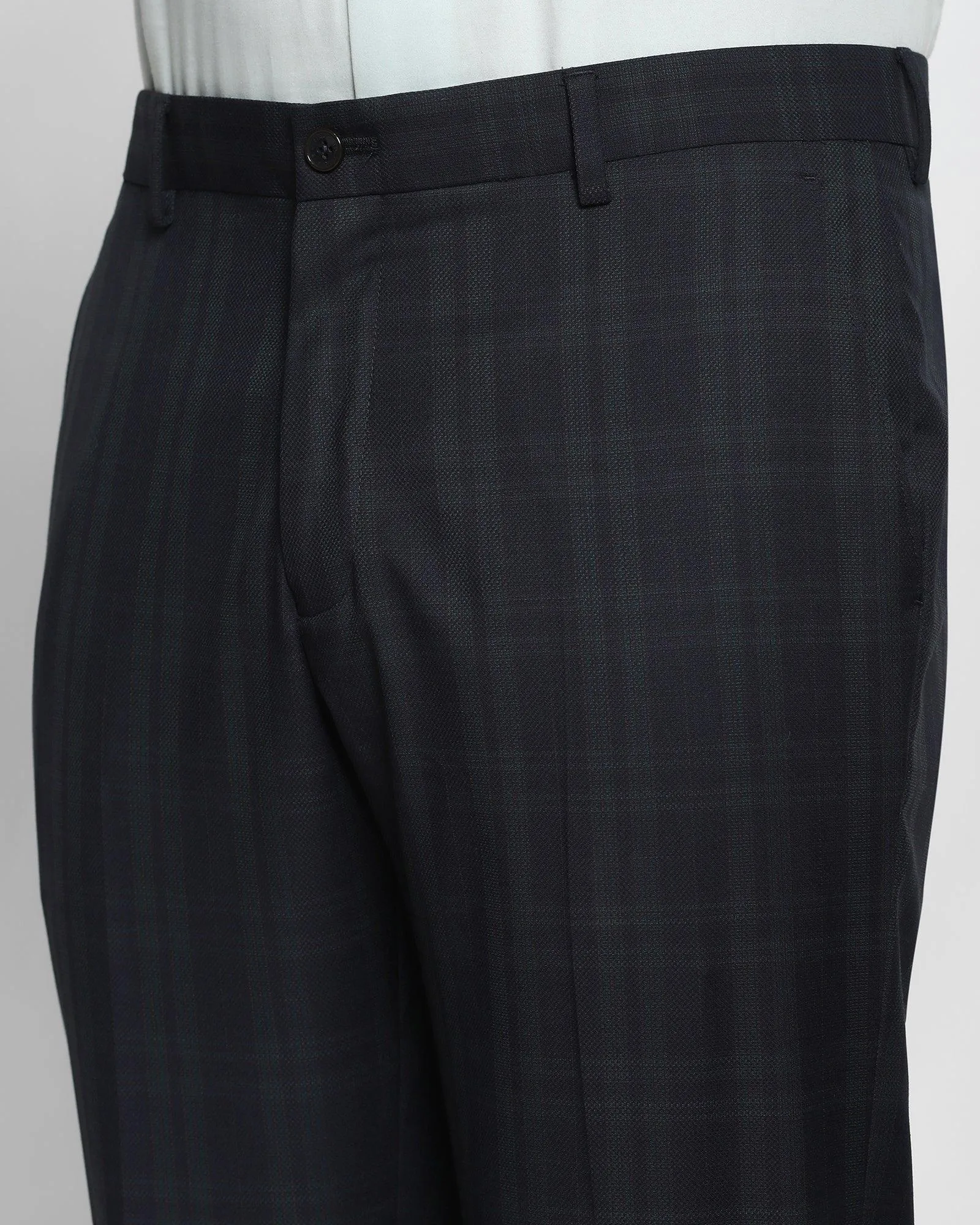 Two Piece Navy Check Formal Suit - Nodor