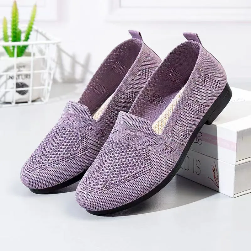 Vanccy Weaving Breathable Loafers  Comfortable Walking Casual Flats Shoes WF04