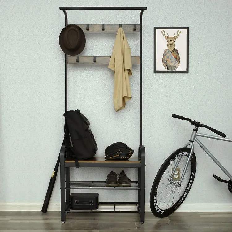 VASAGLE Entryway Organizer with Bench and Coat Rack