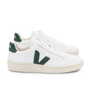 Veja V-12 Leather Trainer - Extra White/Cyprus