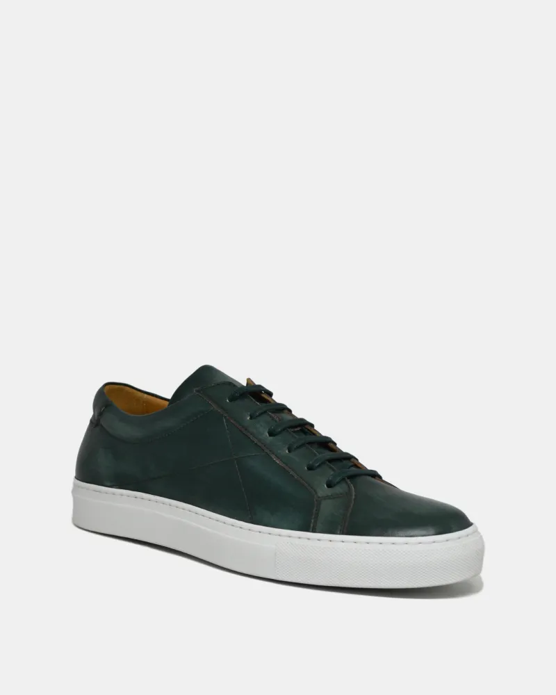 Vintage Green Leather Dress Sneaker