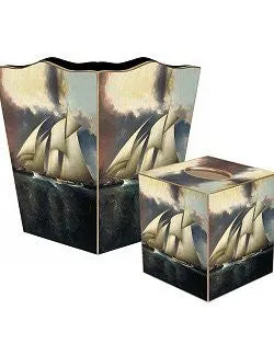 Vintage Schooner Decoupage Bath Set