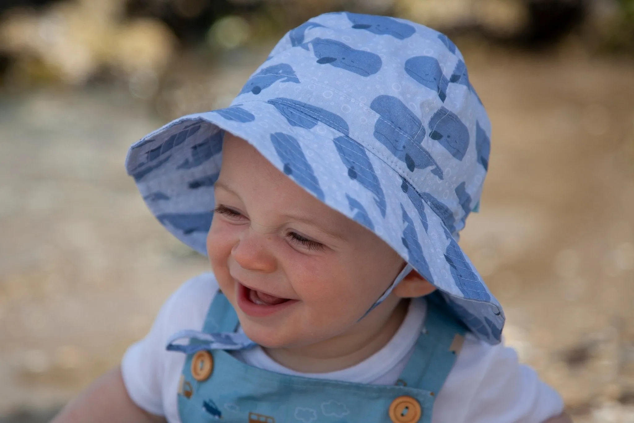 Whales Wide Brim Infant Sunhat