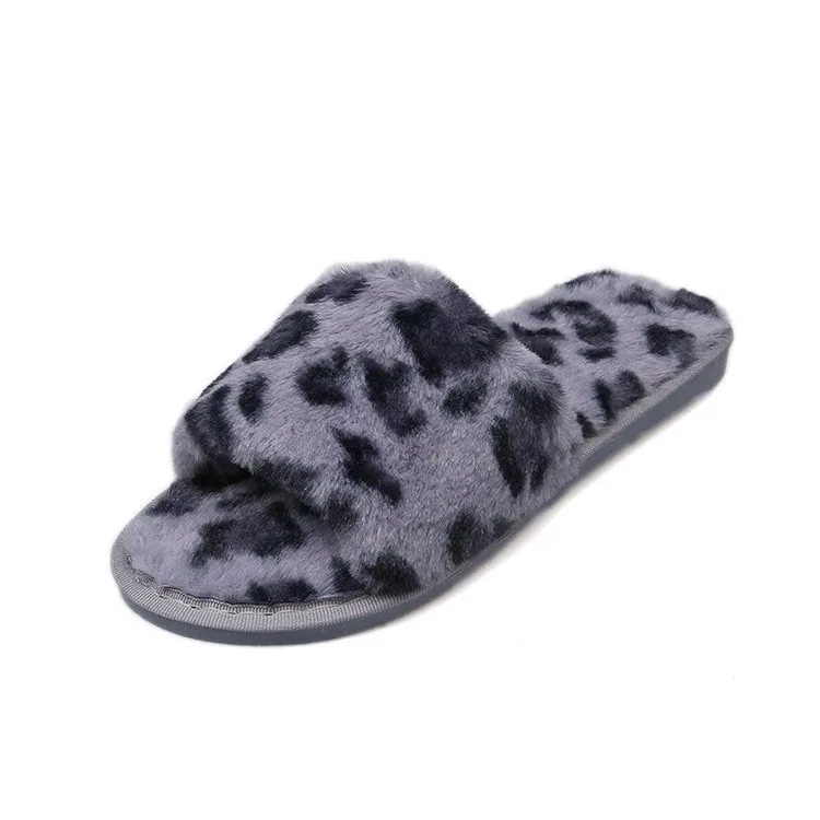 Winter Women House Slippers Faux Fur Fashion Warm Shoes Woman Slip on Flats Female Slides Black Pink cozy home  furry slippers