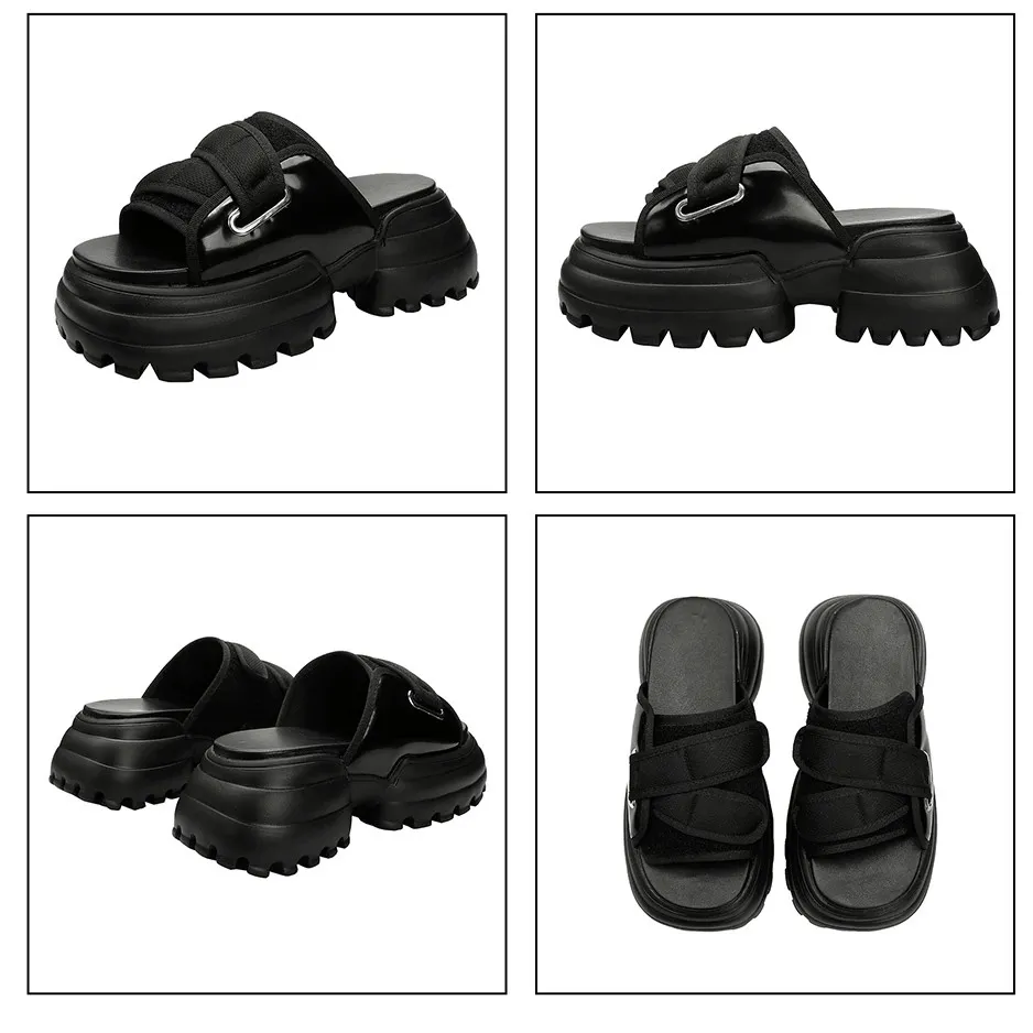 Women Thick Platform Summer Slippers / Open Toe Beach Mules Shoes Sandals for Girls