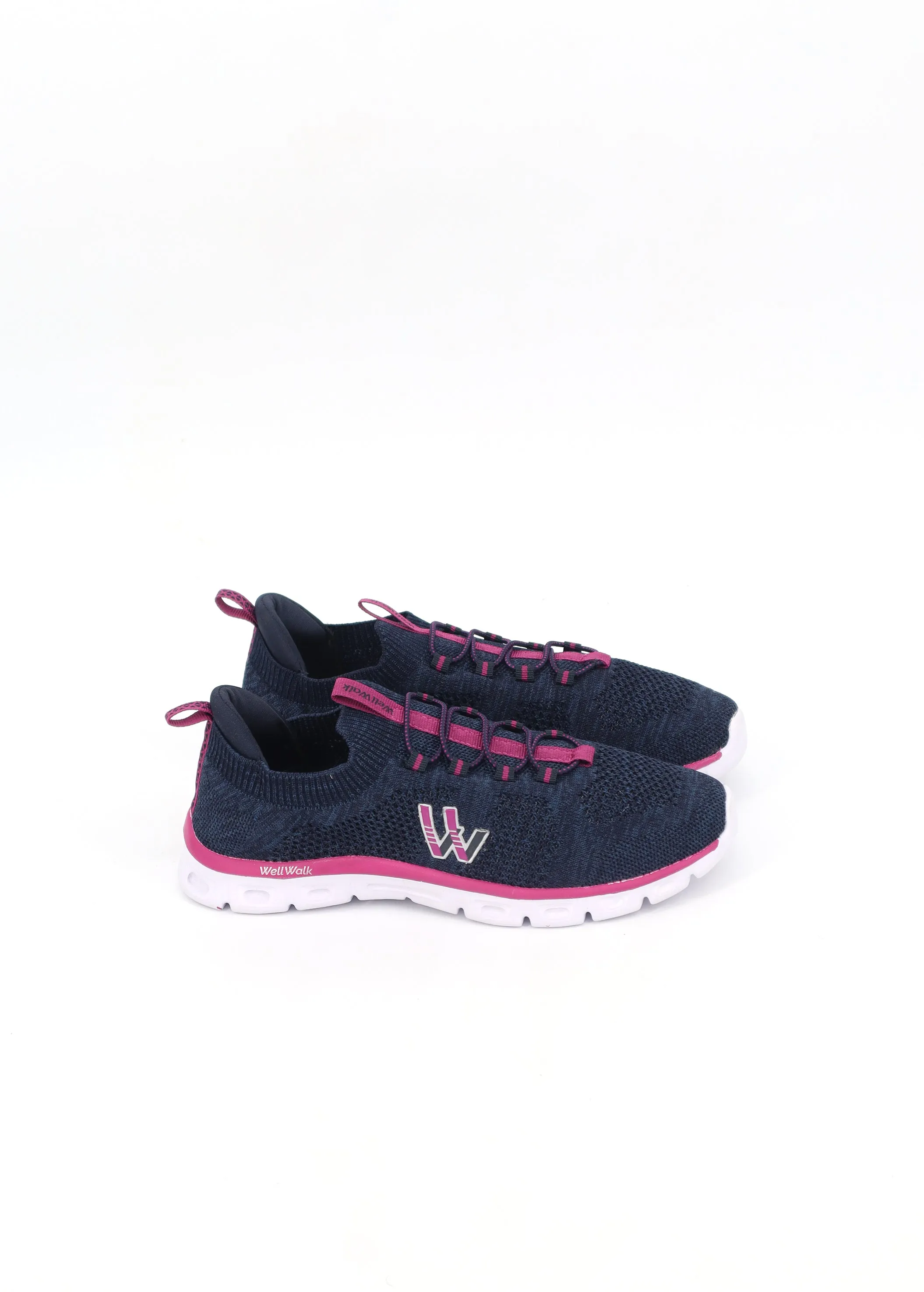 Women's Brand Logo Printed Trainers,Navy/Pink