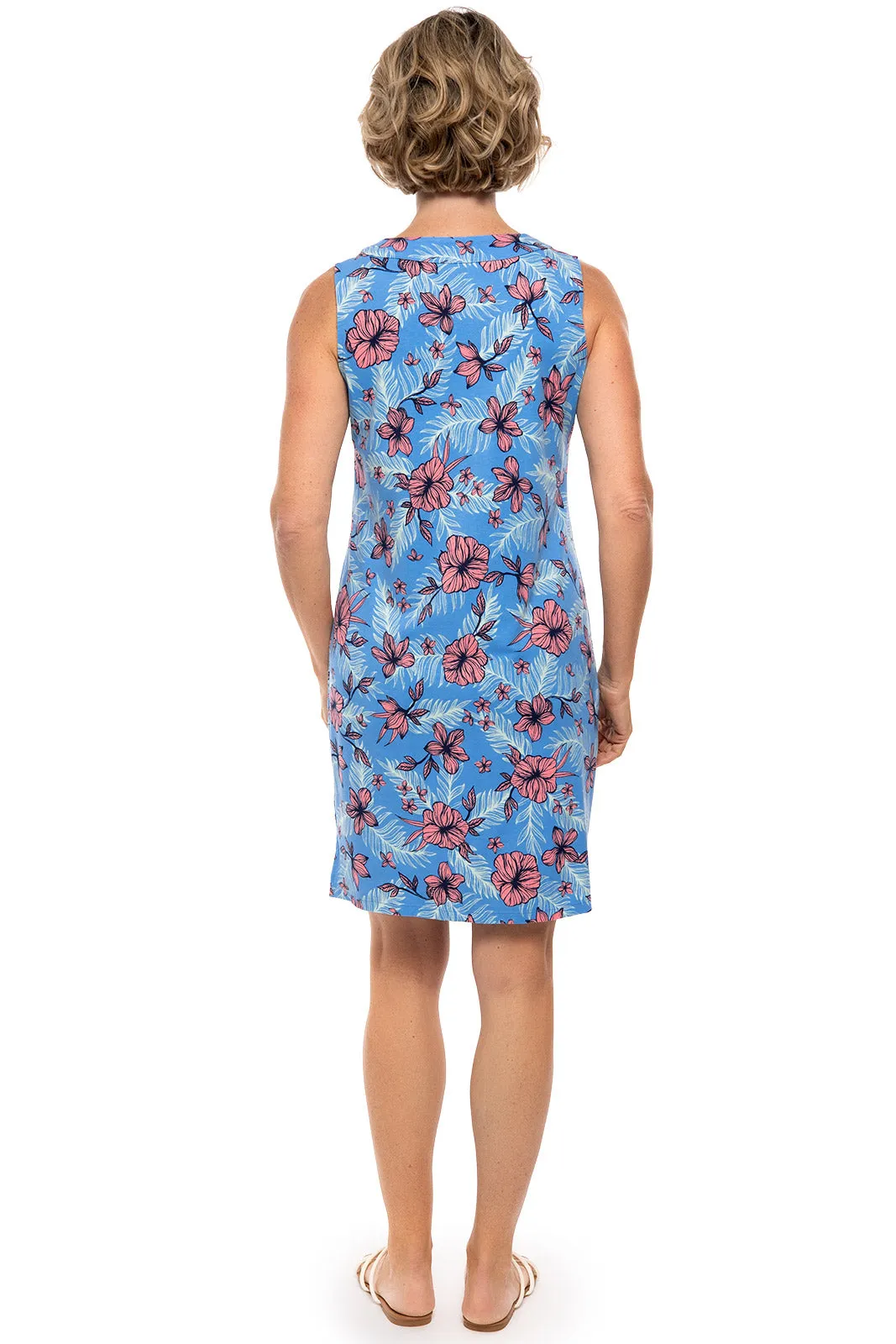 Women's Oceanside Tank Dress  |  Clear Sky Blue TROPICAL DAZE