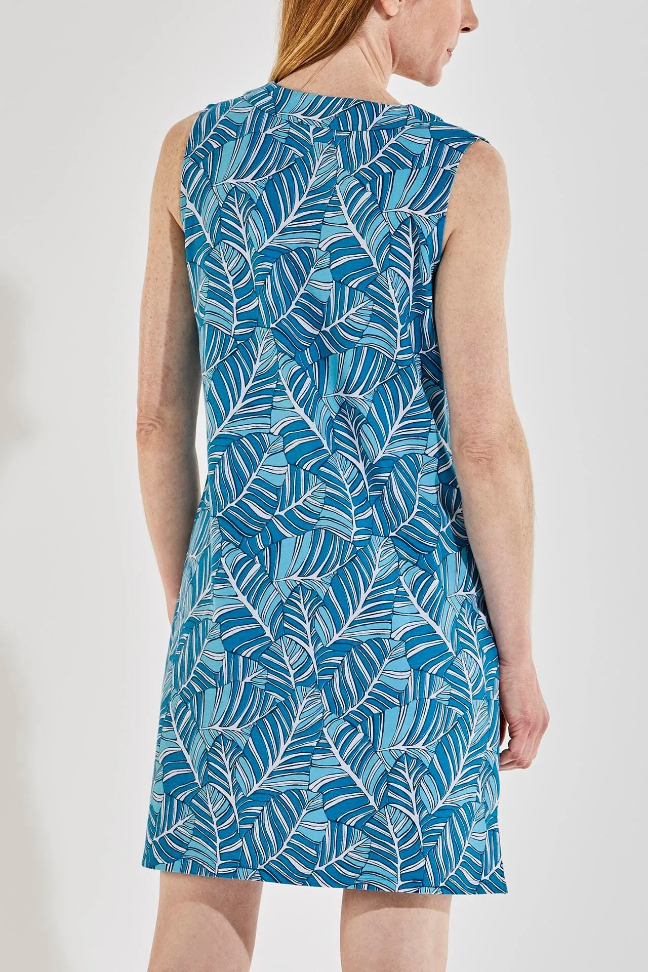 Women's Oceanside Tank Dress  |  Paradise Blue Forever Palm