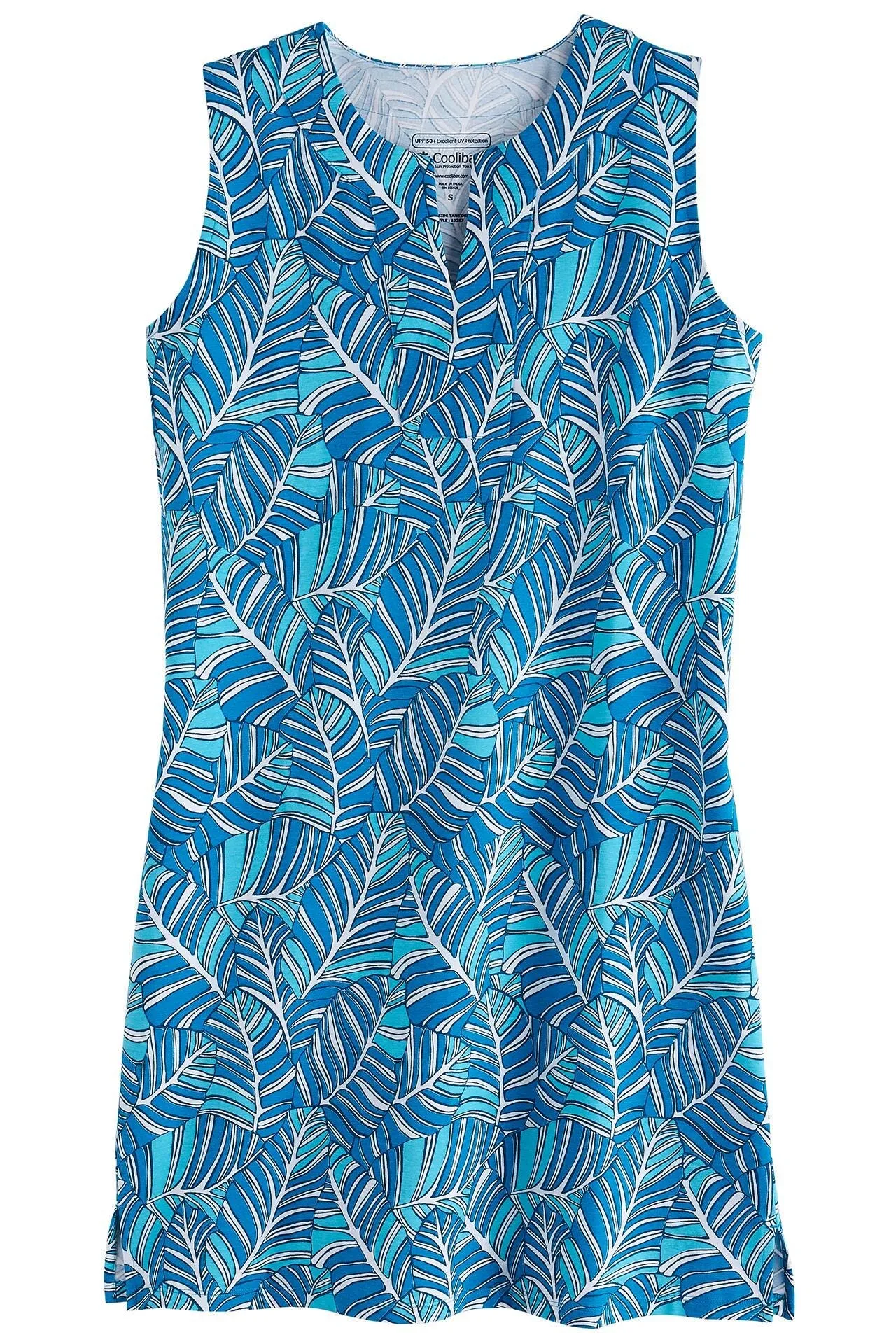 Women's Oceanside Tank Dress  |  Paradise Blue Forever Palm