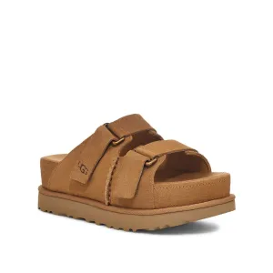 Women's Shoes UGG GOLDENSTAR HI SLIDE Suede Sandals 1155458 CHESTNUT