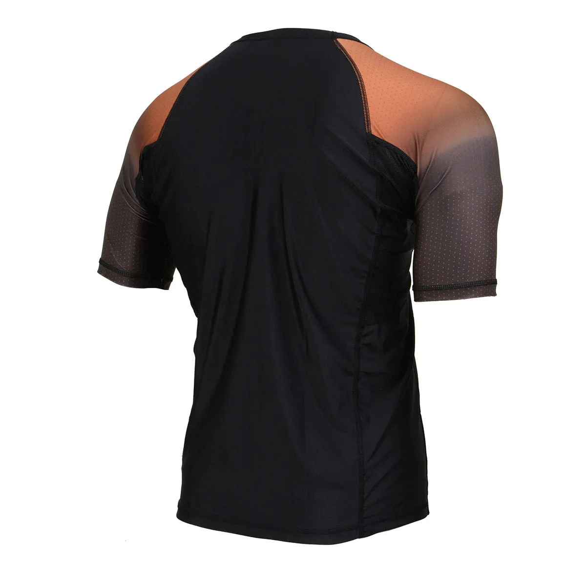 X-Fitness XFM7001 Men's Black and Brown Short Sleeve Compression Rash