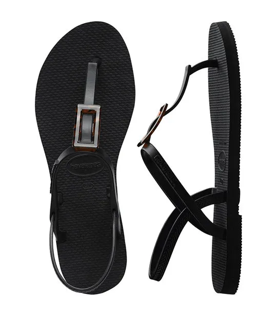 You Paraty Buckle Turtle Sandals Black